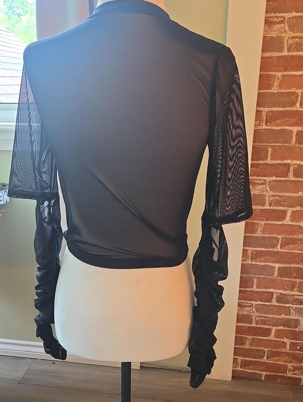 Disturbia Ruched Mesh Top - Picture 3 of 4